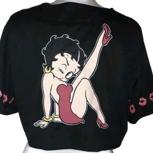 XL Betty Boop crop jacket/top black
